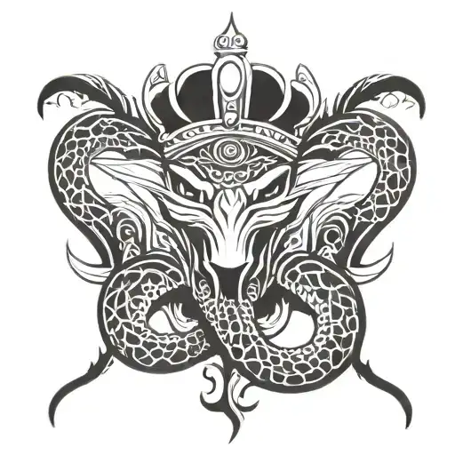 Cobra Wrapped In A King's Crown