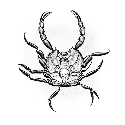 Crab Whose Claws Form A Tree Of Life In The Viking Style