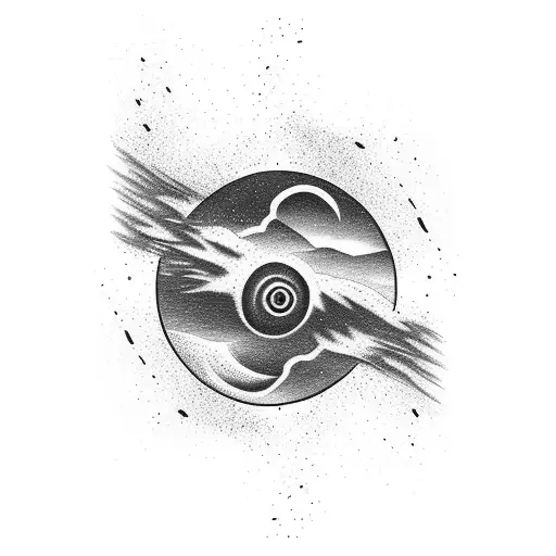 Forearm Tattoo Of A Tornado The Blends From A Redwood Tree With A Mountain Range In The Background