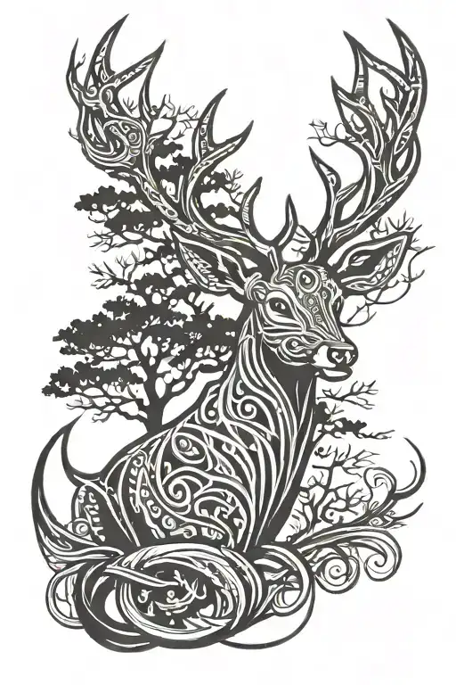 Buck With Tree Intertwined