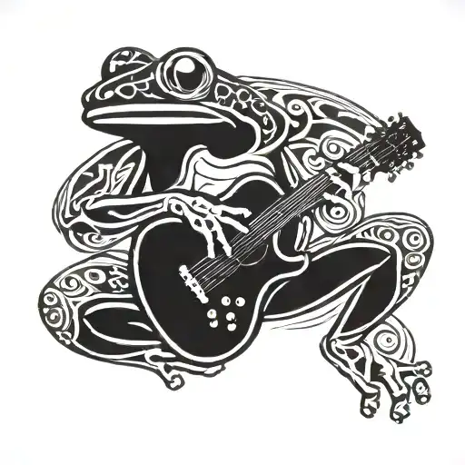 Coqui Frog Playing A Guitar