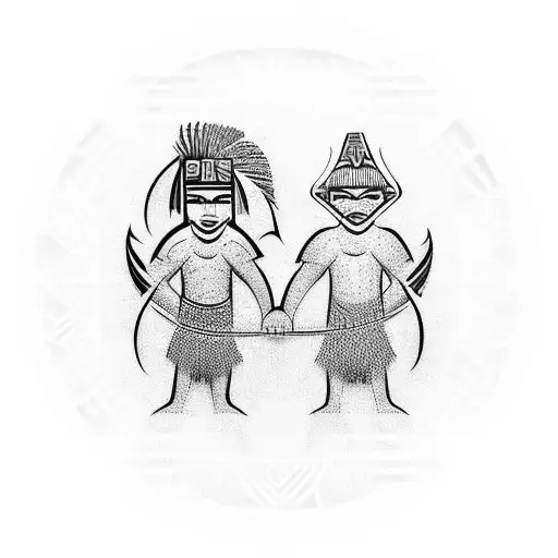 Polynesian-inspired Design Incorporating My 2 Children And Wife Elements