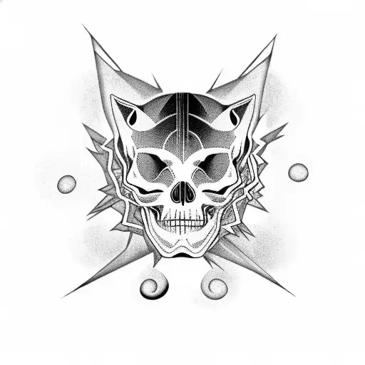 A Ying Yang Blackcat In A Skull That Listen Classic Music