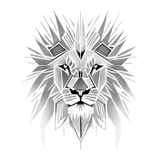 Half Lion Half Soldier Moving Out From A Diamond Shape