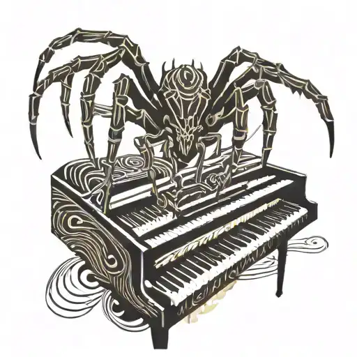 Spider Walking On Piano Keys