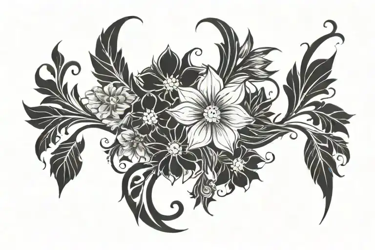 Flowers In A Large Ribben With Different Flowers Growing