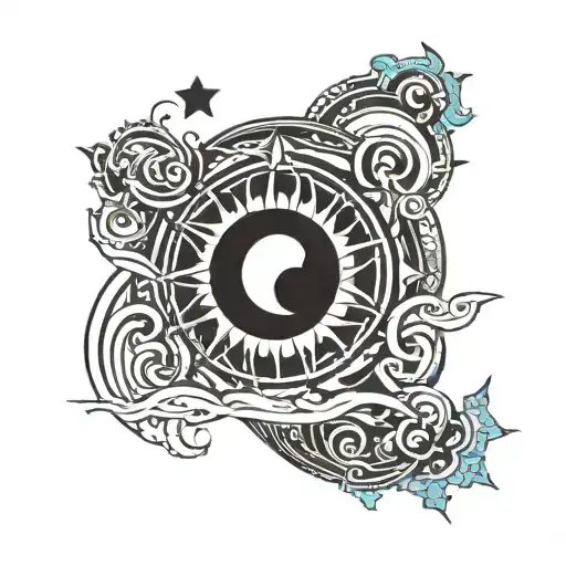 Crest Moon Around Sun With Yen Yang Inside Sun Moon