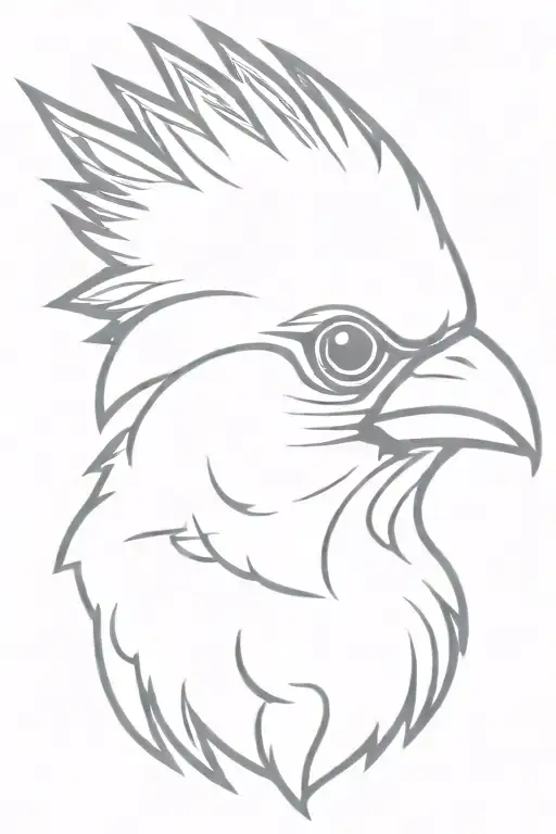 Flaming Cardinal Head Profile