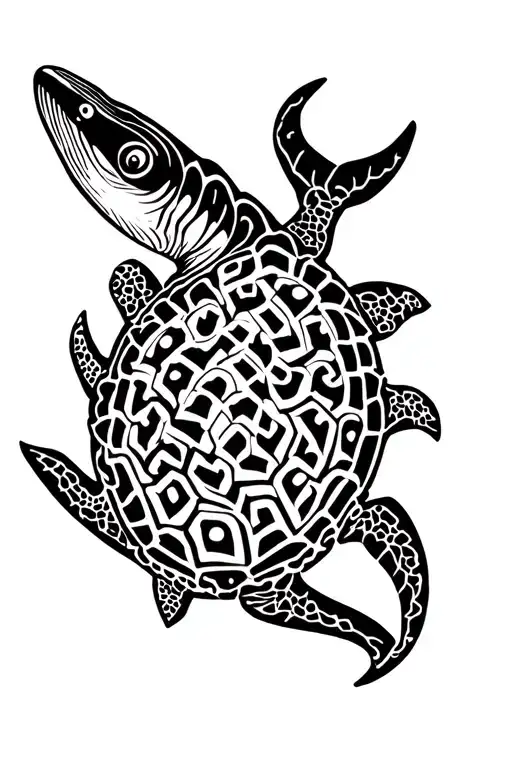 Shark And Whale A Turtle