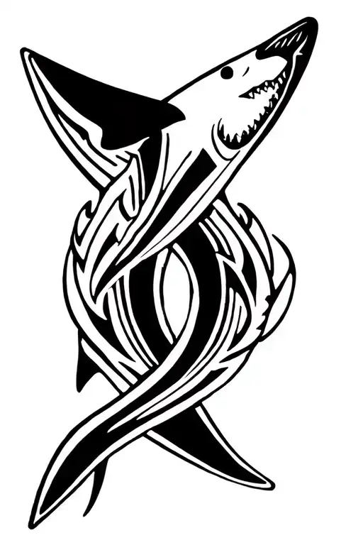 2 Hammerhead Shark In Whale Tail