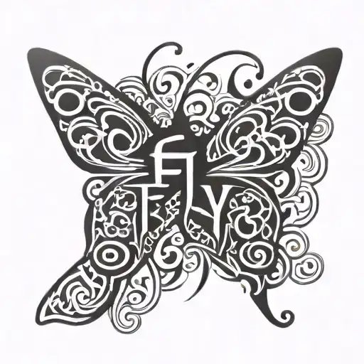 The Word Fly Shaped Like A Butterfly