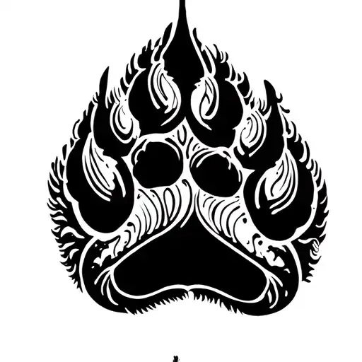 Make Bear Paw Tatoo In Style Opium And Chaos