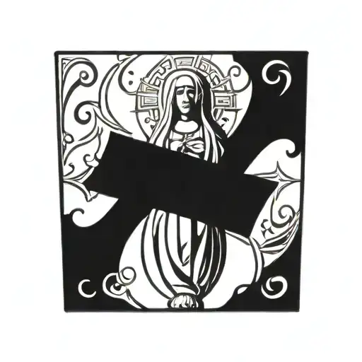 Cross With Virgin Mary
