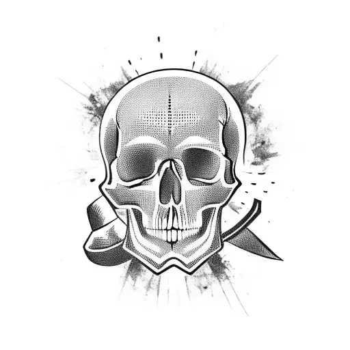 Skull With Knife