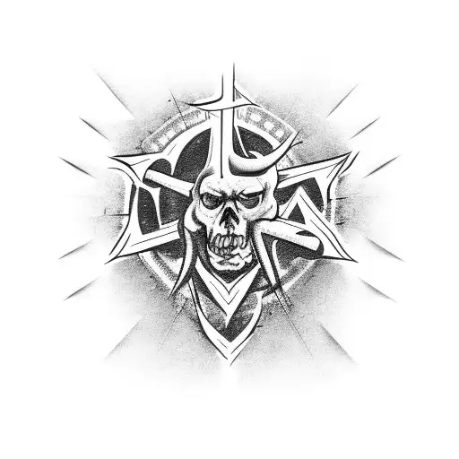 Beast Written On A Gothic Cross