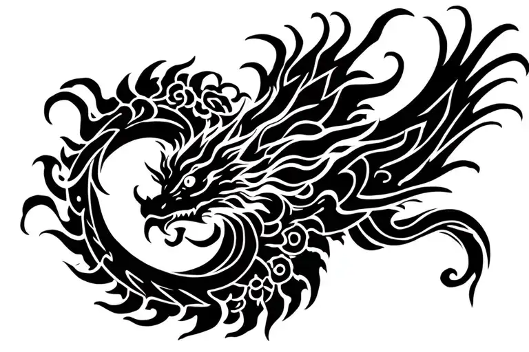 Dragon Flying In Flower