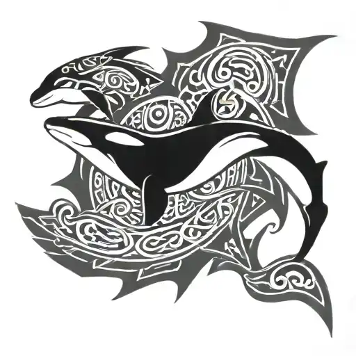 Orca Jumping Celtic Tribal