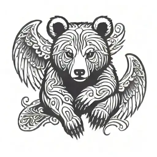 Bear Cub With Angel Wings
