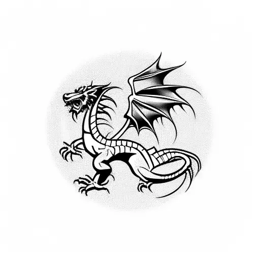 Welsh Dragon And Rugby