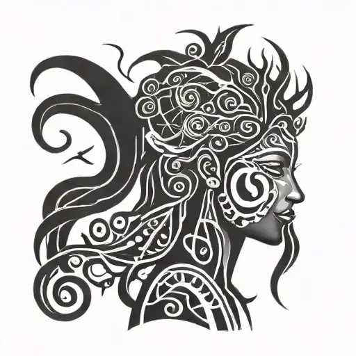 Woman Tree Shaman Mother Nature Magic Runes