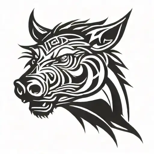 Irish Celtic Boar Head Angry