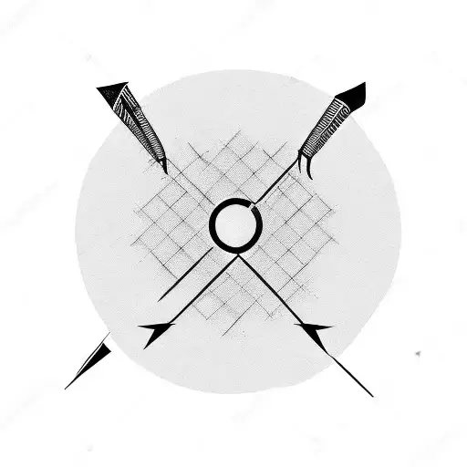Semi Circle On Chest With Arrow Going Down