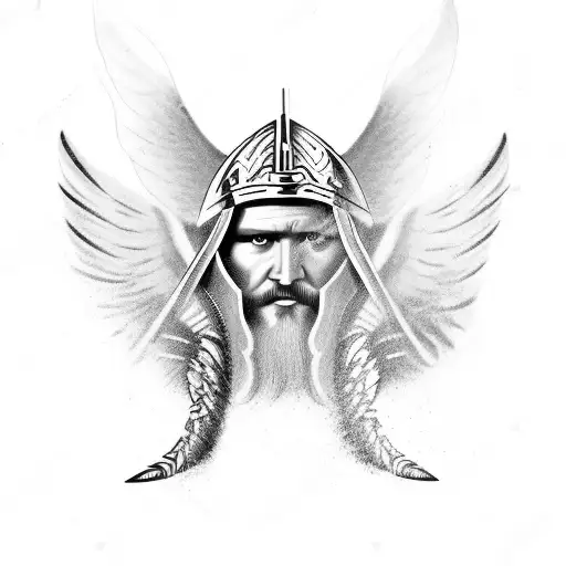 Viking As An Angel With Excalibur