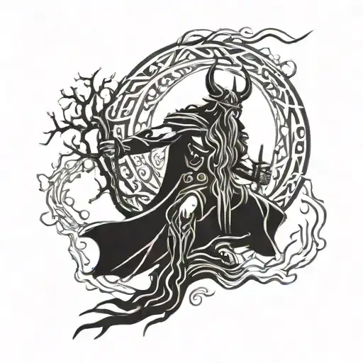 Odin On Tree With Spear In His Side