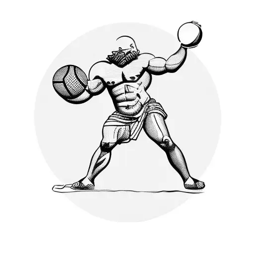 Greek God Atlas Istead Of Carrying Earth On His Shoulder To Carry A Basketball Ball