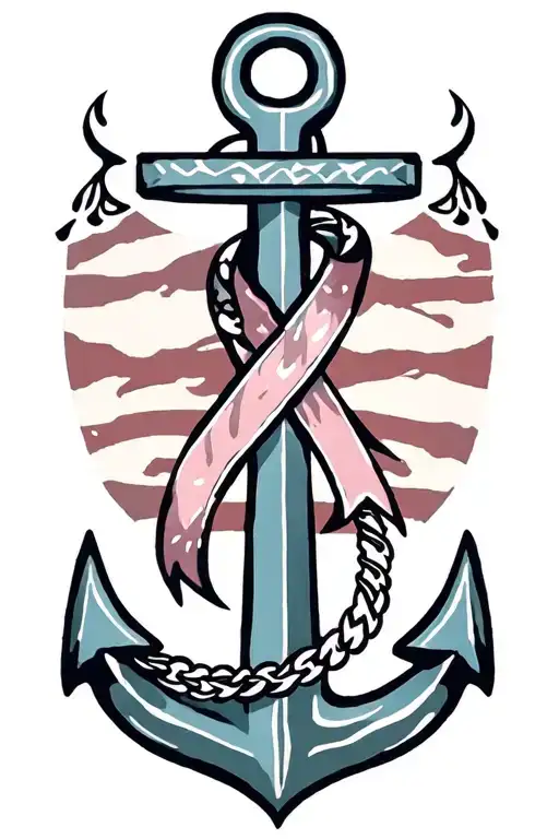 Anchor With Cancer Ribbon