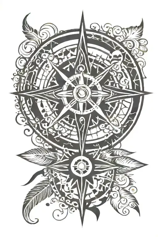 Compass And Foot Print Inside Representing The Client's Love