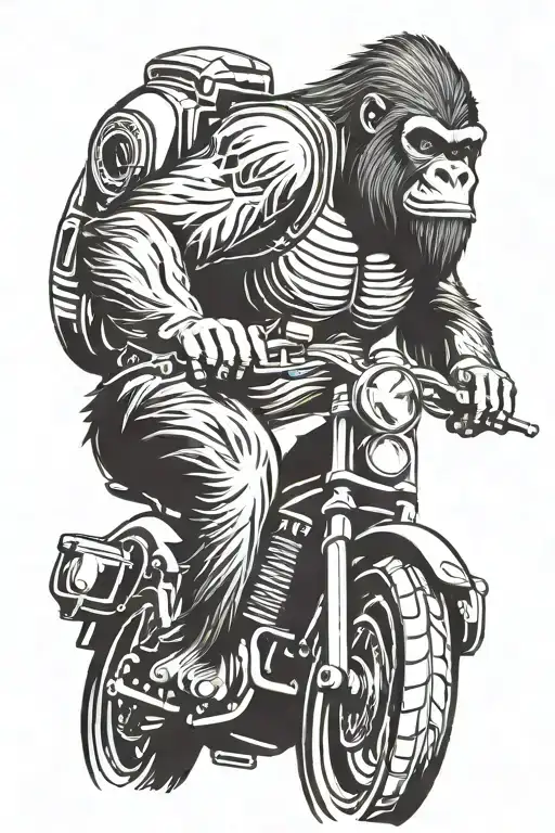 Gorilla Riding Motorcycles