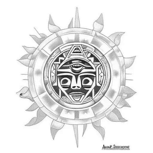 Aztec Sun With The Last Name Perez