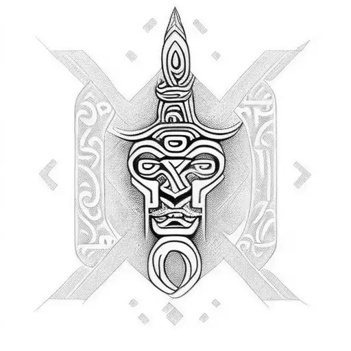Maori Tattoo Line Dsign For Forearm