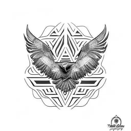 Raven Tattoo With Maori Accent