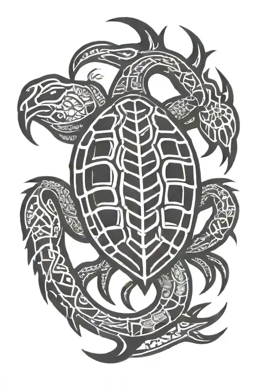 Scorpion Turtle Tribal Design