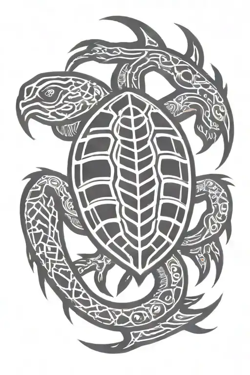 Scorpion Turtle Tribal Design
