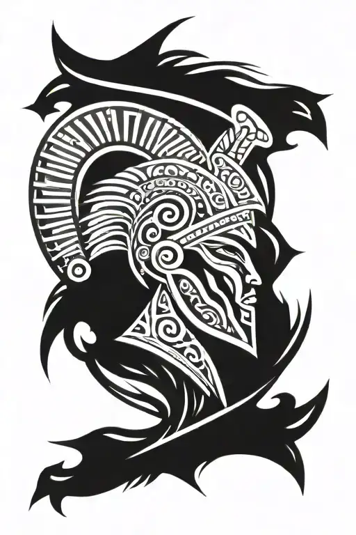 Tribal Half Sleeve With Spartan Elements Incorporated