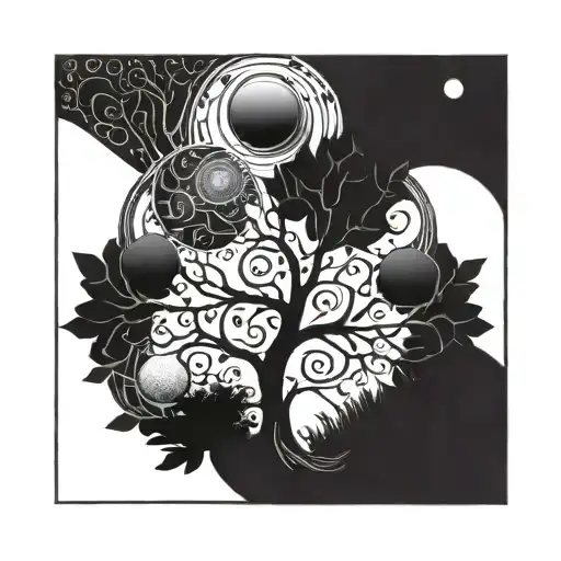 A Tree Of Life With Planets As Leaves With Interconnecting Pathways