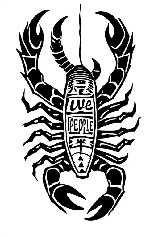 Calligraphy Scorpion Saying We The People