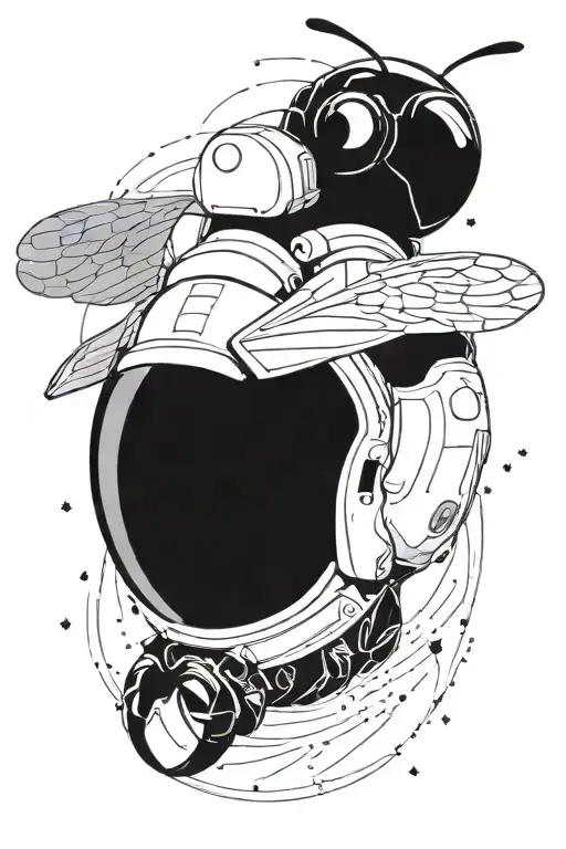 Minimalist Astronaut With The Wings Of A Bee