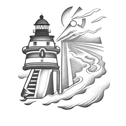 Lighthouse With Skull