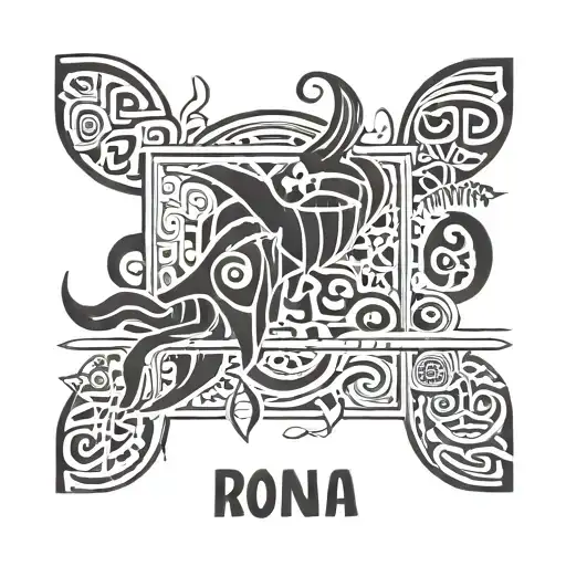 Rona Thorpe In Tribal Font With The Hawaiian Islands