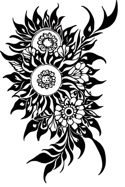 Sun And Flowers Intertwined