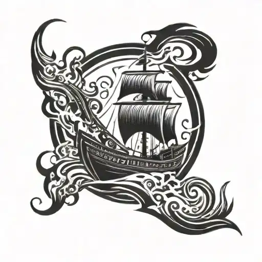 Cursed Vikings Boat On Fire