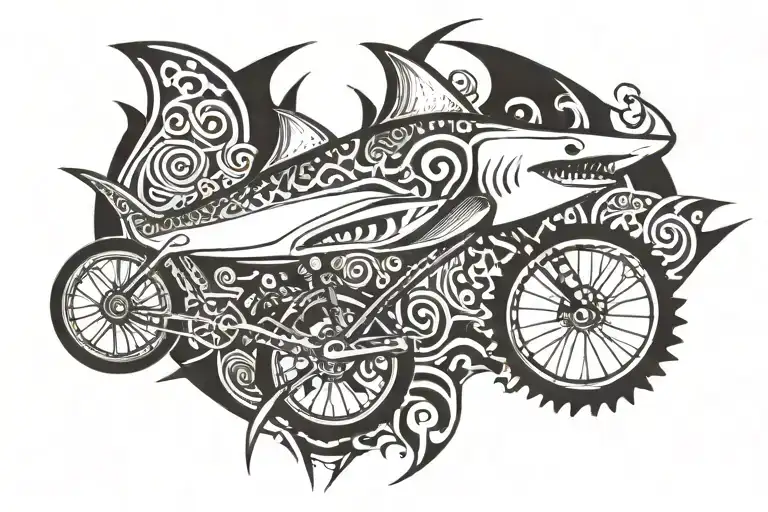 A Shark Riding A Bicicle