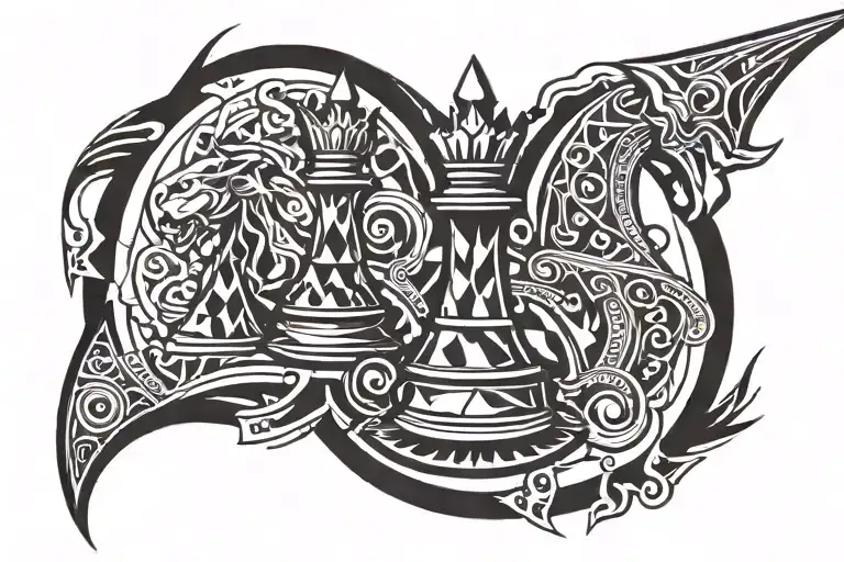 King Chess Piece Inside Triangle