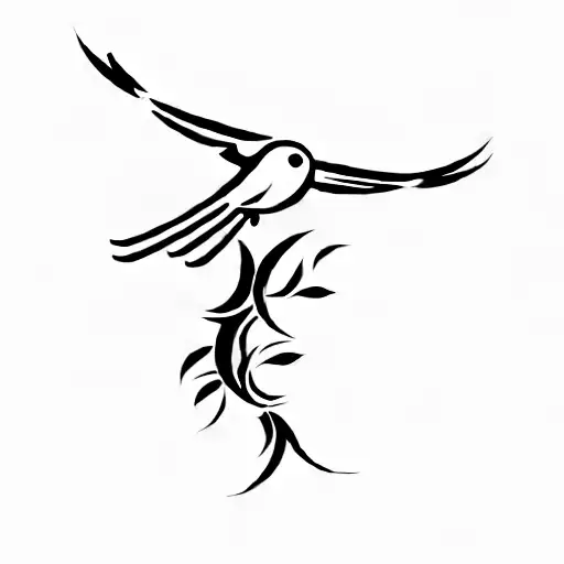 A Bird Flying Over A Tree