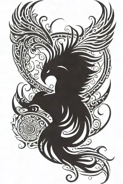 Phoenix Rising From Flames