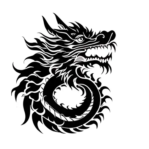 Chinese Dragon And Traditional Chinese Symbol